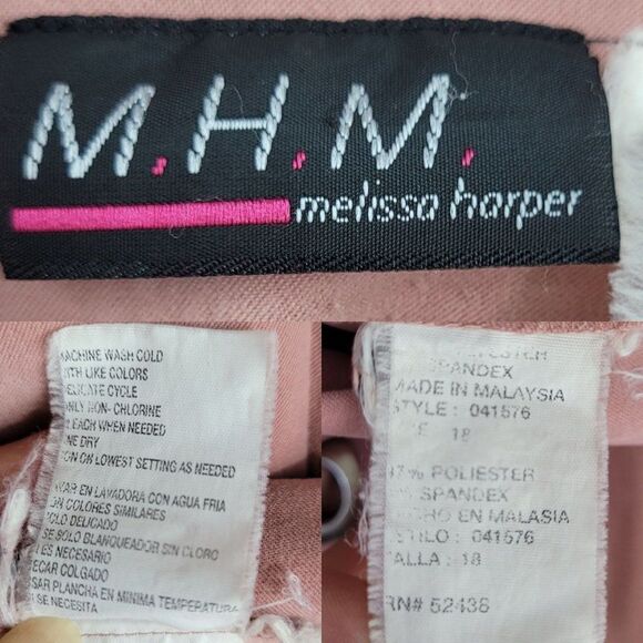 Vintage Pant Set 2pc 18 Pink Long Sleeve Grommet Zip Blazer High-rise Tapered - Picture 4 of 17